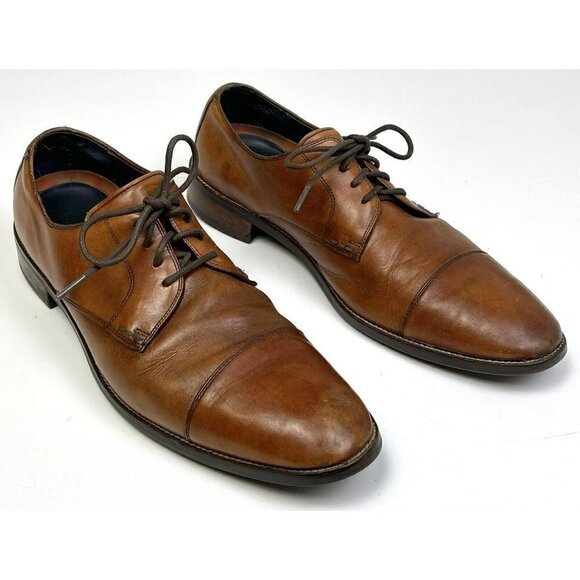 COLE HAAN Mens US 11M British Tan Modern Essentials Cap Toe Oxfords SHOES EUC - Picture 2 of 6